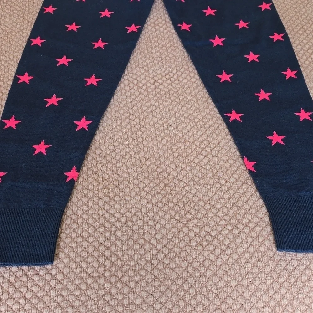 GAP Kids Dark Blue Leggings with Bright Pink Stars